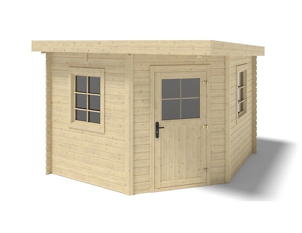 ALTANKA - Abri de jardin en bois - 8m2 - 3x3m - Ep. 28mm - Couleur: naturel - DOM665 - large