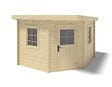 ALTANKA - Abri de jardin en bois - 8m2 - 3x3m - Ep. 28mm - Couleur: naturel - DOM665 - vignette