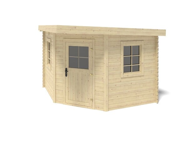 ALTANKA - Abri de jardin en bois - 8m2 - 3x3m - Ep. 28mm - Couleur: naturel - DOM665 - large