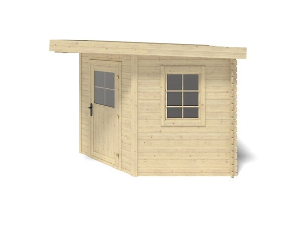 ALTANKA - Abri de jardin en bois - 8m2 - 3x3m - Ep. 28mm - Couleur: naturel - DOM665 - large