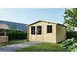 ALTANKA - Abri de jardin en bois - 15.21m2 - 3.9x3.9m - Ep. 40mm - Couleur: naturel - DOM658 - vignette