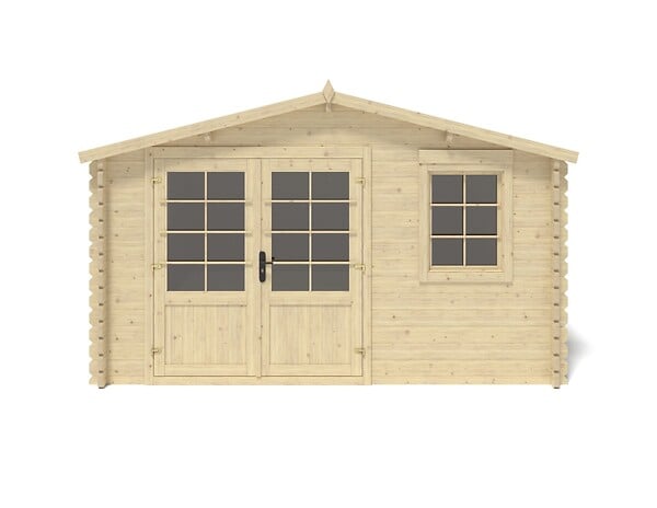 ALTANKA - Abri de jardin en bois - 15.21m2 - 3.9x3.9m - Ep. 40mm - Couleur: naturel - DOM658 - large