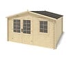 ALTANKA - Abri de jardin en bois - 15.21m2 - 3.9x3.9m - Ep. 40mm - Couleur: naturel - DOM658 - vignette
