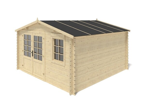 ALTANKA - Abri de jardin en bois - 15.21m2 - 3.9x3.9m - Ep. 40mm - Couleur: naturel - DOM658 - large