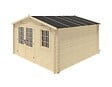 ALTANKA - Abri de jardin en bois - 15.21m2 - 3.9x3.9m - Ep. 40mm - Couleur: naturel - DOM658 - vignette