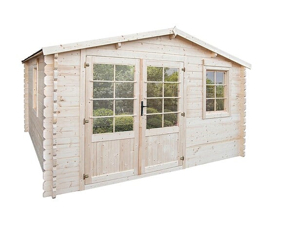ALTANKA - Abri de jardin en bois - 15.21m2 - 3.9x3.9m - Ep. 40mm - Couleur: naturel - DOM658 - large
