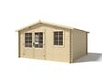 ALTANKA - Abri de jardin en bois - 16m2 - 4x4m - Ep. 40mm - Couleur: naturel - DOM371 - vignette