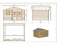 ALTANKA - Abri de jardin en bois - 11.7m2 - 3.9x3m - Ep. 34mm - Couleur: naturel - DOM561 - vignette
