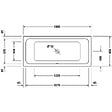 DURAVIT - Baignoire droite D-Code bonde au cente 180 x 80 cm + Pare bain AURYS Raywall chromé version droite - vignette