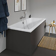 DURAVIT - Baignoire droite D-Code bonde au cente 170 x 75 cm + Pare bain AURYS Raywall chromé version droite - vignette