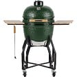 INTEC - Barbecue à charbon de bois Kamado Céramique Vert - 2 zones de cuisson Grill & Fumoir Ø56cm - Barbecue mobile + 2 tablettes INTEC - vignette