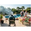INTEC - Barbecue à charbon de bois Kamado Céramique Vert - 2 zones de cuisson Grill & Fumoir Ø56cm - Barbecue mobile + 2 tablettes INTEC - vignette