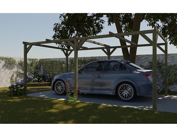 ALTANKA - Carport, abri de voiture  3x5.1 m - 15.3 m2 - CAR1 - large