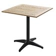 OVIALA - Ensemble table de jardin en bois et 2 chaises en métal gris - Times square - vignette