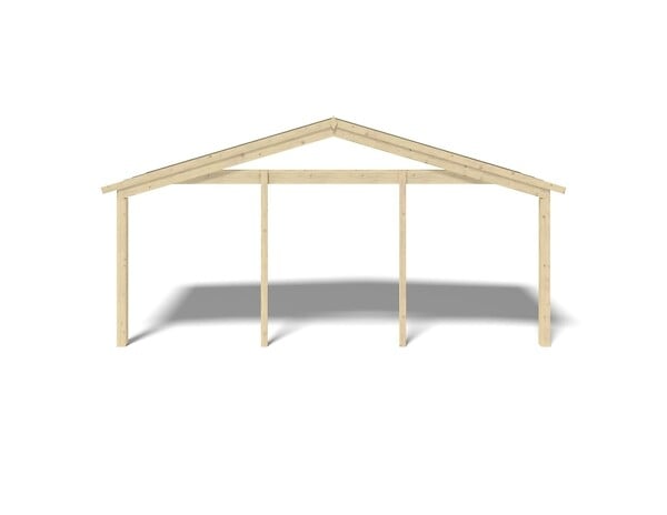 ALTANKA - Avant-toit en bois 6x2m pour le chalet de jardin 6m, couleur naturel - DOM553 - large