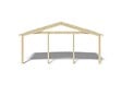 ALTANKA - Avant-toit en bois 6x2m pour le chalet de jardin 6m, couleur naturel - DOM553 - vignette