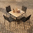 OVIALA - Ensemble brasserie table alumium et bois et 2 chaises en métal - Times square - vignette