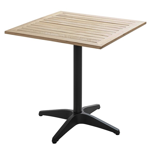 OVIALA - Ensemble brasserie table alumium et bois et 2 chaises en métal - Times square - large
