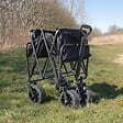 KZ GARDEN - Chariot de Transport pliable 402 Litres Chariot de Jardin avec Poignée Charge 50Kg Tissu OXFORD - vignette