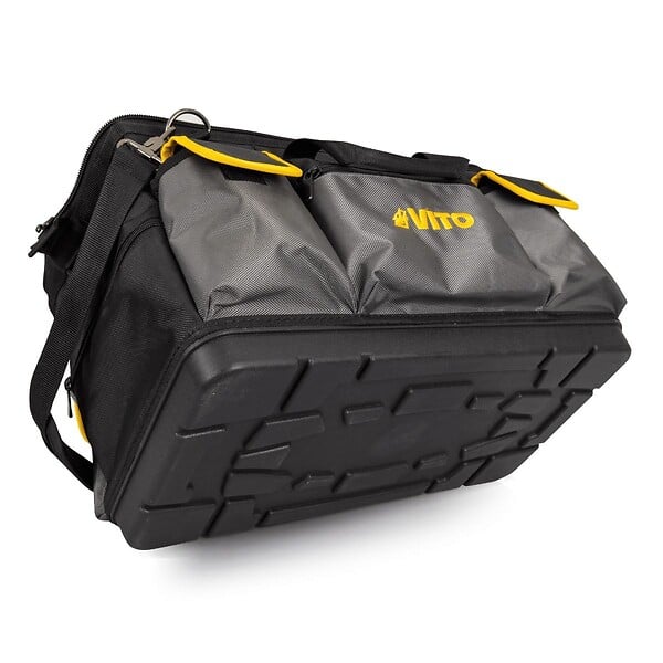 VITO - Sac à outils Professionnel 35L 8 Poches 17 compartiments Charge 25Kg Base rigide Fond étanche Bandoulière Confort VITO - large