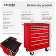 TECTAKE - Servante d'atelier 7 tiroirs rouge - vignette