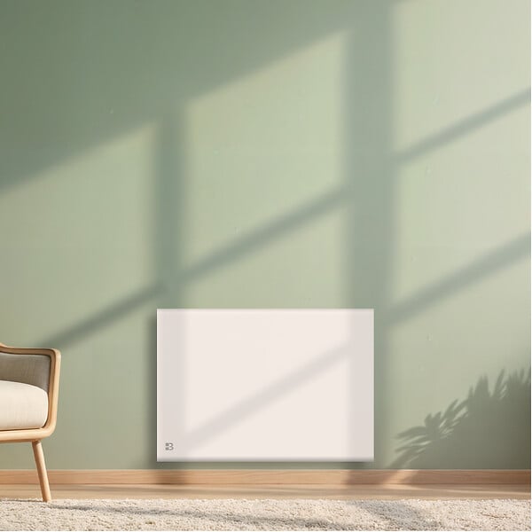 BESTHERM - Radiateur électrique fixe à inertie sèche - Double cœur de chauffe - BESTHERM - NEMESIS 1000W - horizontal blanc - NF - large