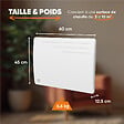 BESTHERM - Radiateur électrique fixe à inertie sèche fonte - BESTHERM - MOTU 1000W - horizontal blanc - NF - vignette