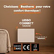 BESTHERM - Radiateur électrique fixe connecté WiFi à inertie sèche céramique - BESTHERM - LESSO CONNECT 1000W - horizontal blanc - vignette