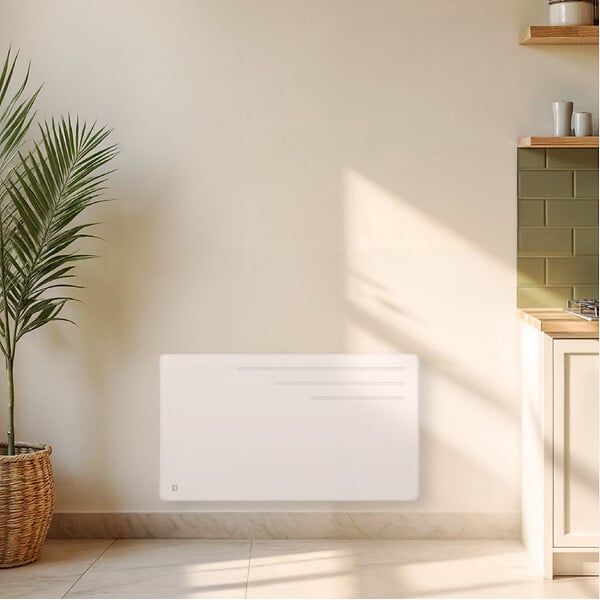 BESTHERM - Radiateur électrique fixe à inertie sèche fonte - BESTHERM - MOTU 1500W - horizontal blanc - NF - large