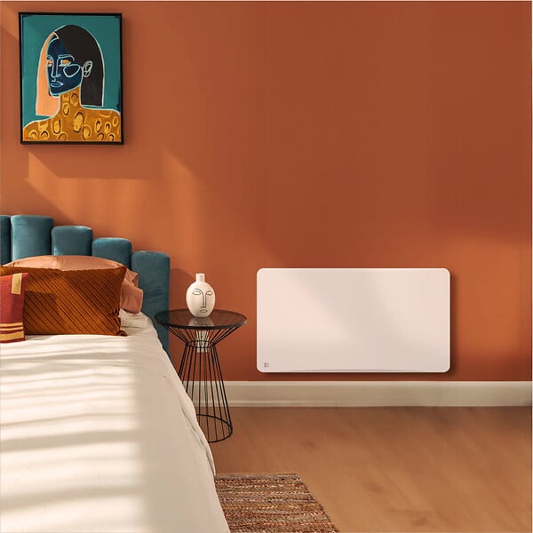 BESTHERM - Radiateur électrique fixe à inertie sèche céramique 1500W plug & play OVEO horizontal blanc - large
