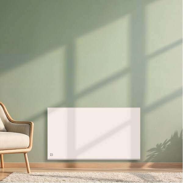 BESTHERM - Radiateur électrique fixe à inertie sèche - Double cœur de chauffe - BESTHERM - NEMESIS 1500W - horizontal blanc - NF - large