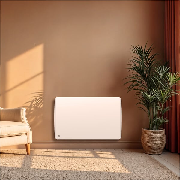 BESTHERM - Radiateur électrique fixe à inertie sèche céramique 1500W ARIA horizontal blanc - large