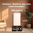 BESTHERM - Radiateur électrique fixe à inertie sèche céramique - BESTHERM - ARIA 1500W  - vertical blanc - vignette