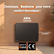 BESTHERM - Radiateur électrique fixe à inertie sèche céramique - BESTHERM - ARIA 1000W  - horizontal noir - vignette