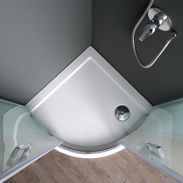 KIAMAMI VALENTINA - Cabine De Douche Semi-Circulaire 90X90cm Portes Verre Satiné 6 Mm | Giada - large