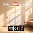 BESTHERM - Radiateur électrique fixe connecté WiFi à inertie sèche céramique - BESTHERM - ILLO CONNECT 1500W - horizontal blanc - vignette