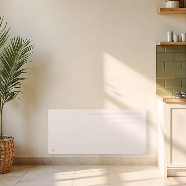 BESTHERM - Radiateur électrique fixe à inertie sèche fonte - BESTHERM - MOTU 2000W - horizontal blanc - NF - large