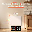 BESTHERM - Radiateur électrique fixe à inertie sèche céramique - BESTHERM - ALBA 1000W - horizontal blanc - vignette