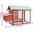 VIDAXL - vidaXL Poulailler Rouge 170x81x110 cm Bois de pin massif et sapin - vignette