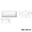 DURAVIT - Baignoire droite No.1 180 x 85 cm + Pare bain droit AURYS Raywall chromé version droite - vignette