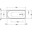 DURAVIT - Baignoire droite D-Neo 170 x75 cm + Pare bain droit AURYS Raywall chromé - vignette