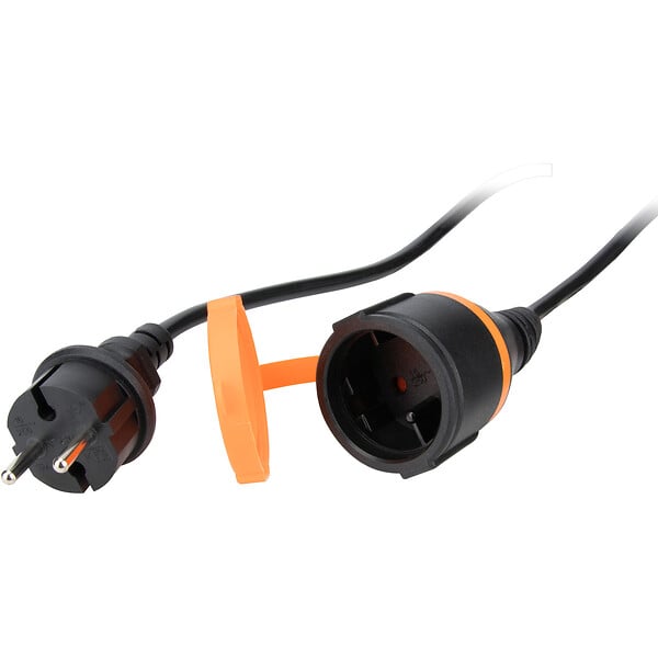 ZENITECH - Rallonge étanche 2P H05VV-F 2x1,5mm² 10m avec clip de fixation - orange - Zenitech - large