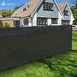 VOUNOT - Brise vue occultant en HDPE 90g/m² 1x10m avec attaches de fixation anthracite - vignette