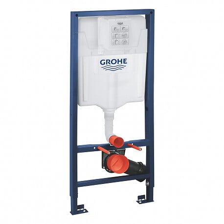 GROHE - Pack WC Rapid SL + cuvette sans bride SAT, fixations cachées + plaque Skate chrome (RapidSL-SATrimless) - large