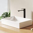 EMKE - EMKE Vasque à poser céramique 510×370×110 mm, Lavabo salle de bain rectangulaire, Lavabo en céramique blanc brillant - vignette