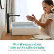 EMKE - EMKE Vasque à poser céramique 510×370×110 mm, Lavabo salle de bain rectangulaire, Lavabo en céramique blanc brillant - vignette