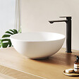 EMKE - EMKE Vasque à Poser en céramique 415 × 415 ×155 mm, Lavabo salle de bain Ronde, Lavabo à poser blanc mat - vignette