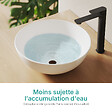 EMKE - EMKE Vasque à Poser en céramique 415 × 415 ×155 mm, Lavabo salle de bain Ronde, Lavabo à poser blanc mat - vignette