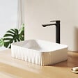 EMKE - EMKE Vasque à poser céramique 45×32×11cm, Lavabo salle de bain rectangulaire, Lavabo en céramique blanc brillant - vignette