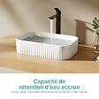 EMKE - EMKE Vasque à poser céramique 45×32×11cm, Lavabo salle de bain rectangulaire, Lavabo en céramique blanc brillant - vignette